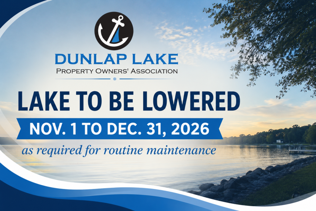 Lake to be lowered for Maintenance